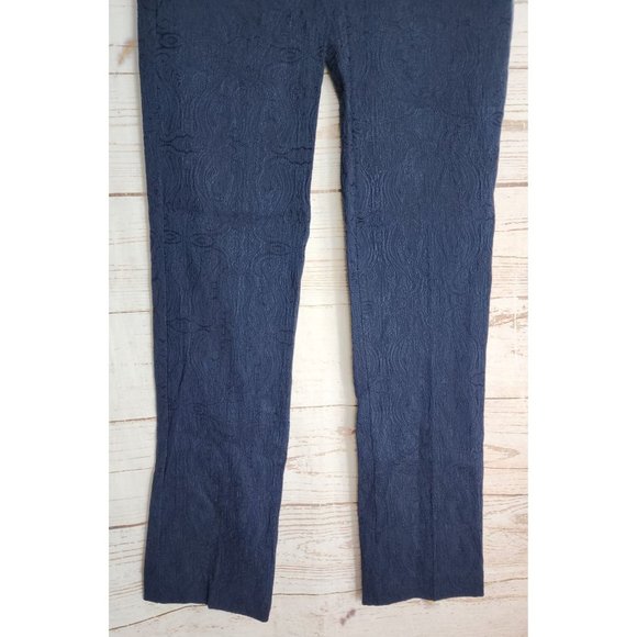 Navy Blue Stretch Paisley Pants for Women: Lulu B's Colorful and Comfortable - Picture 12 of 13